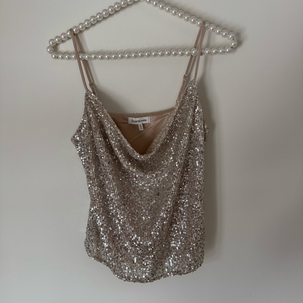 Heartloom gold sequin top